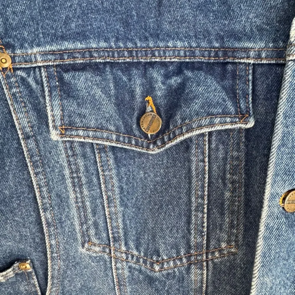 Vintage 90s Venezia Sportswear Denim Jacket Men’s 2XL 3XL Trucker Jean Coat Y2K